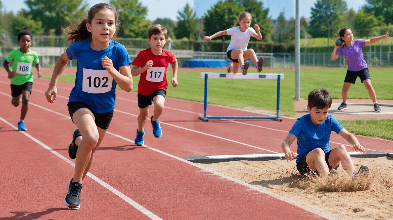 Enfants qui pratiquent l’athlétisme