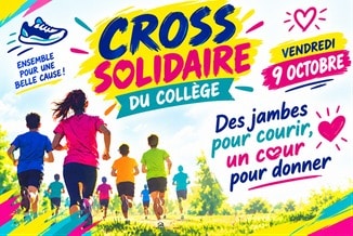 Affiche du cross solidaire du collège Sacré-Cœur du vendredi 9 octobre